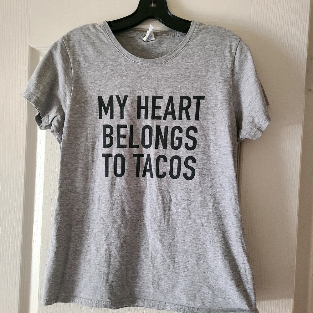 Port and Company My Heart Belongs to Tacos Tee Woma Sz M